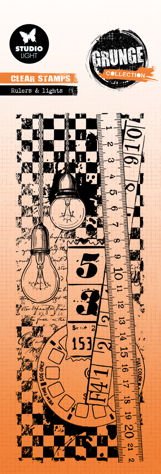 SL Clear Stamp Rulers & Lights Grunge Collection 1 PC-1