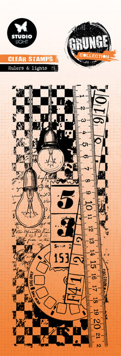 SL Clear Stamp Rulers & Lights Grunge Collection 1 PC-1