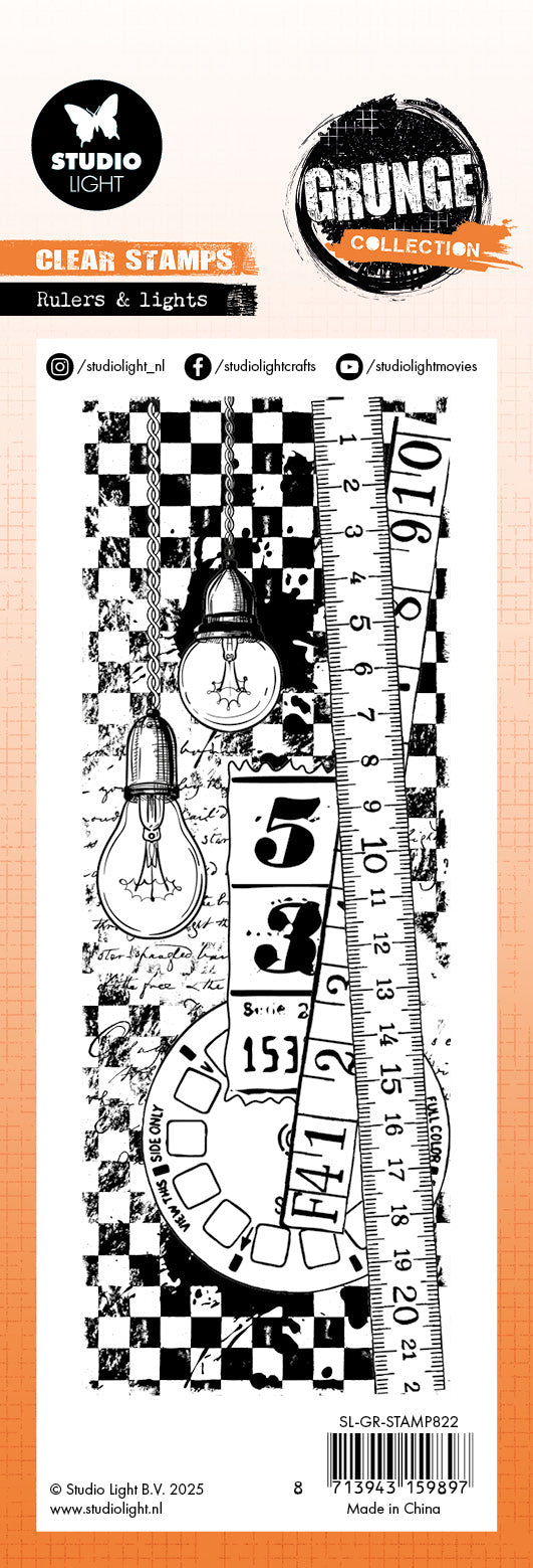 SL Clear Stamp Rulers & Lights Grunge Collection 1 PC-2