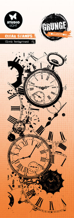 SL Clear Stamp Clock Background Grunge Collection 1 PC-1