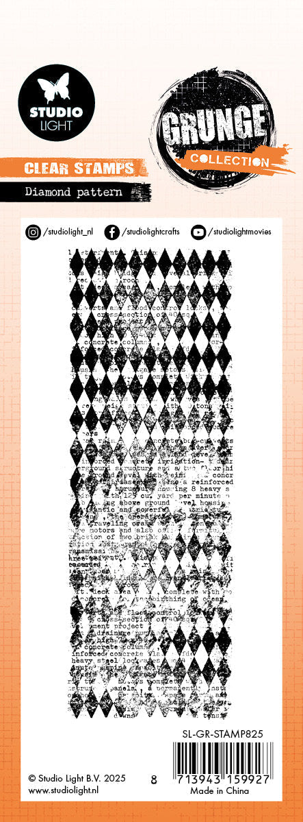 SL Clear Stamp Diamond Pattern Grunge Collection 1 PC-2