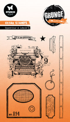 SL Clear Stamp Typewriter & Labels Grunge Collection 10 PC-1