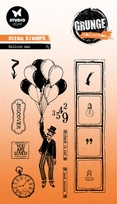 SL Clear Stamp Balloon Man Grunge Collection 13 PC-1