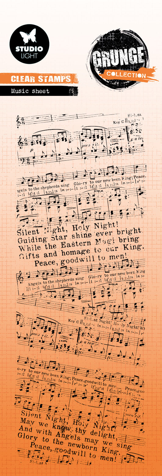 SL Clear Stamp Music Sheet Grunge Collection 1 Pieces-1