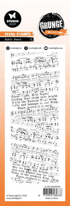 SL Clear Stamp Music Sheet Grunge Collection 1 Pieces-2