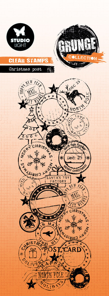 SL Clear Stamp Christmas Post Grunge Collection 1 Pieces-1