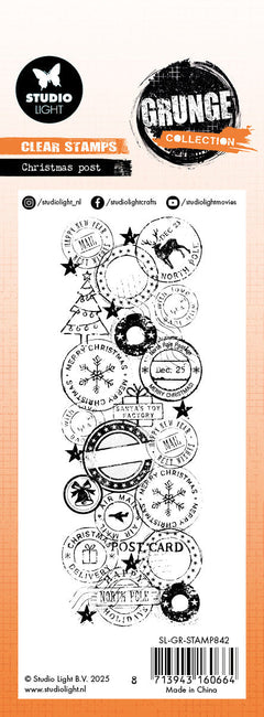 SL Clear Stamp Christmas Post Grunge Collection 1 Pieces-2