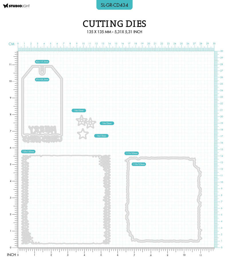 SL Cutting Die Card Shape Grunge Collection 135x135x1mm 8 PC nr.434-2
