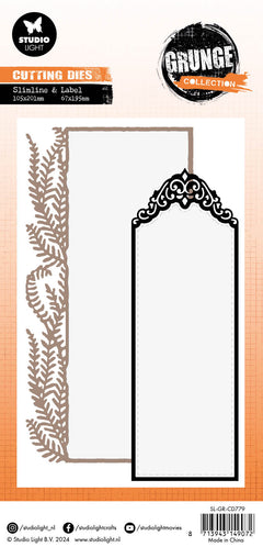 Matrices de coupe SL Collection Grunge Slimline & Étiquettes 4 pièces-3
