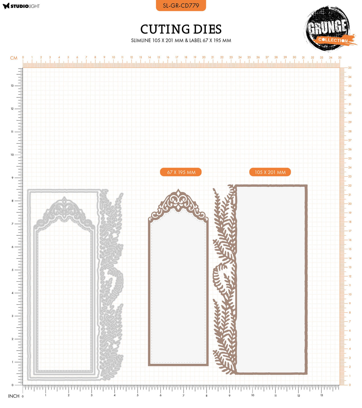 Matrices de coupe SL Collection Grunge Slimline & Étiquettes 4 pièces-2