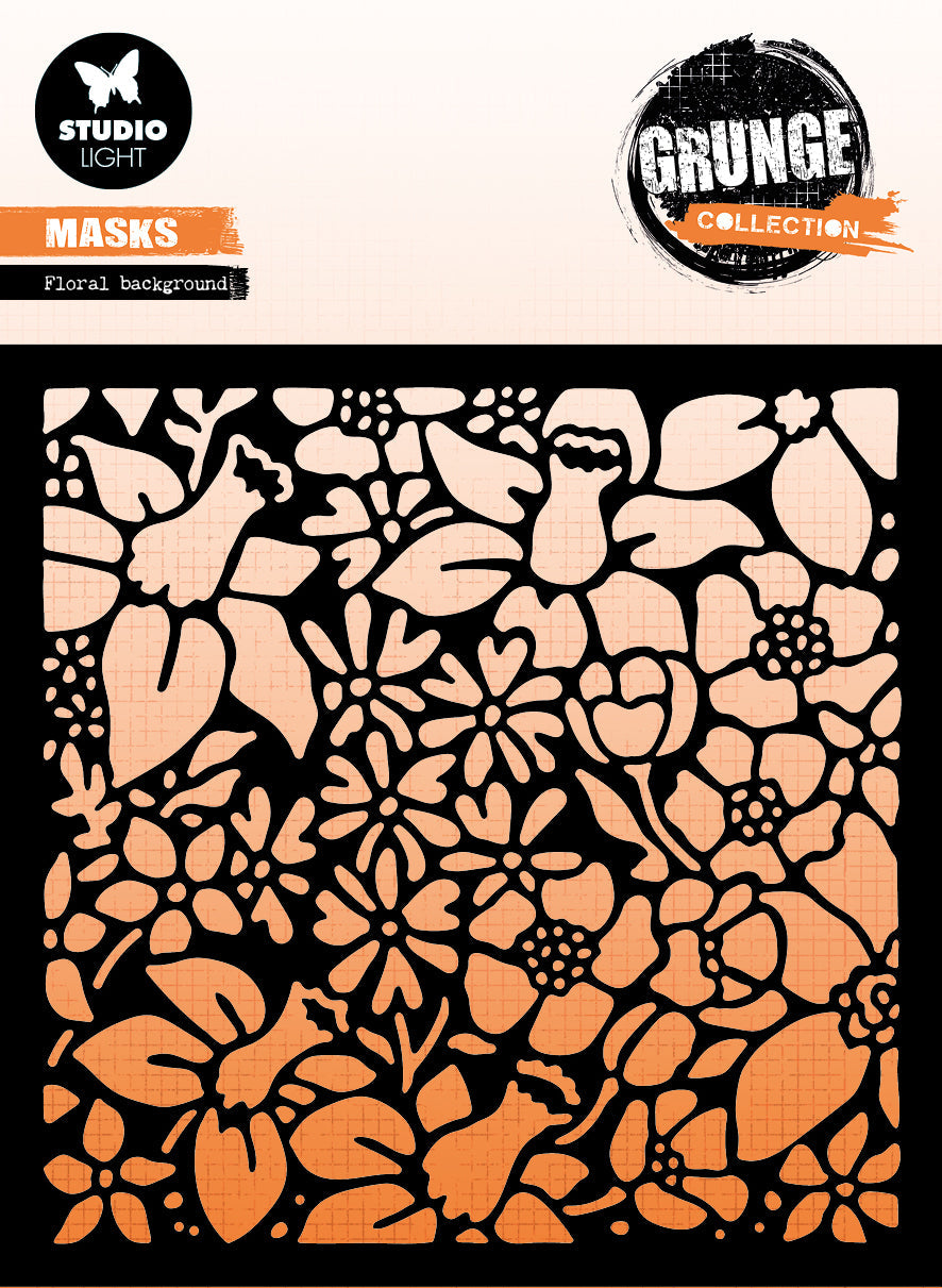 SL Mask Floral Background Grunge Collection 150x150x1mm 1 PC nr.182-1