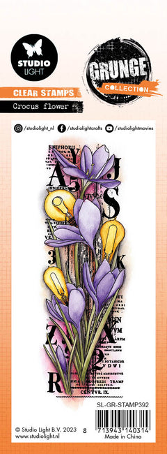 SL Clear Stamp Crocus Flower Grunge Collection 46x140x3mm 1 PC nr.392-4