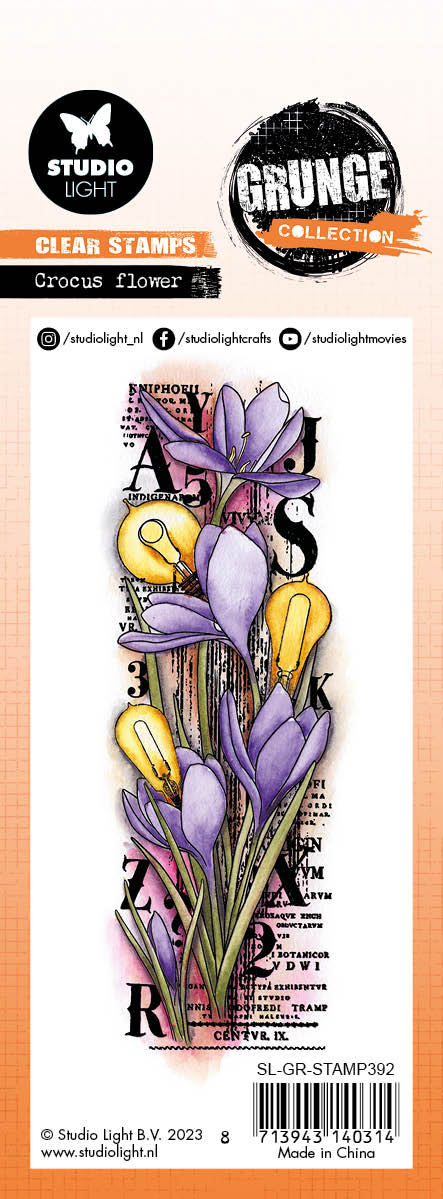 SL Clear Stamp Crocus Flower Grunge Collection 46x140x3mm 1 PC nr.392-4