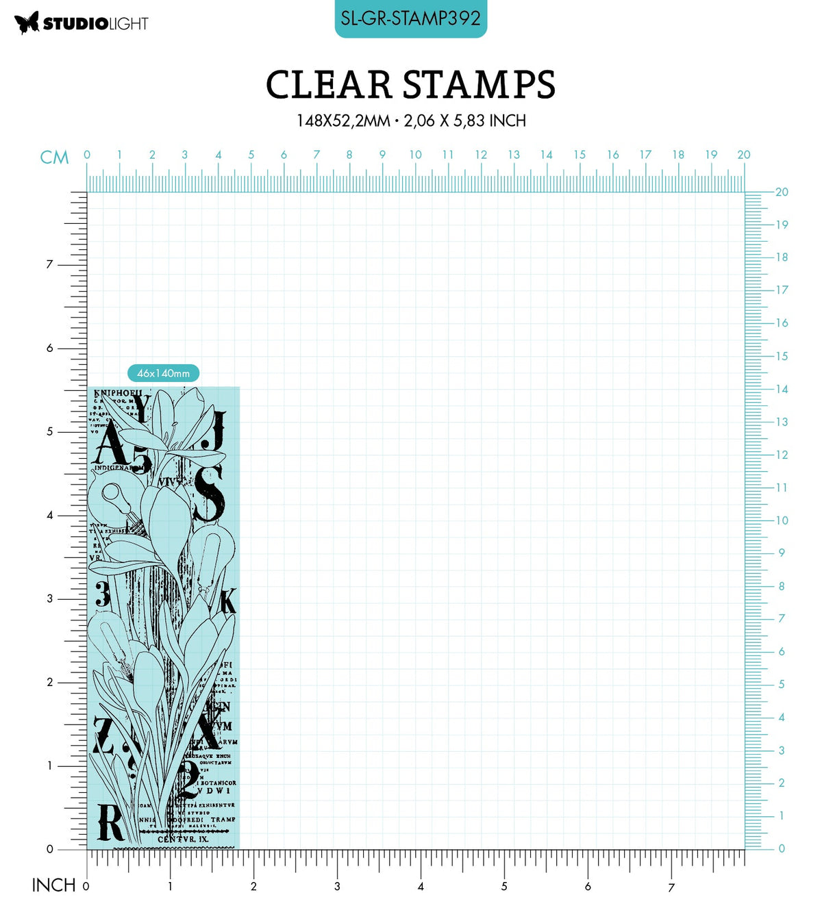SL Clear Stamp Crocus Flower Grunge Collection 46x140x3mm 1 PC nr.392-2