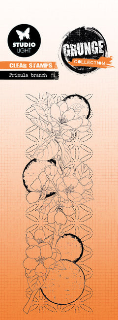 SL Clear Stamp Primula Branch Grunge Collection 45.5x140x3mm 1 PC nr.393-1