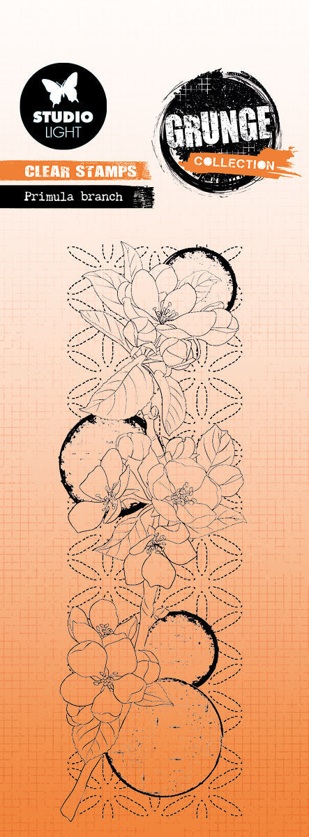 SL Clear Stamp Primula Branch Grunge Collection 45.5x140x3mm 1 PC nr.393-1