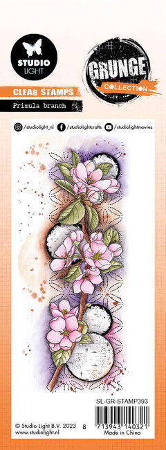 SL Clear Stamp Primula Branch Grunge Collection 45.5x140x3mm 1 PC nr.393-3