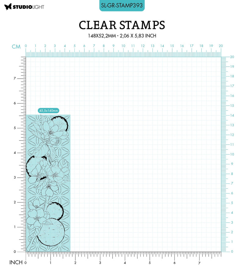 SL Clear Stamp Primula Branch Grunge Collection 45.5x140x3mm 1 PC nr.393-2