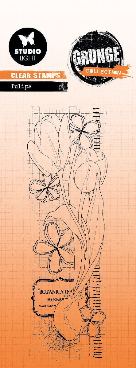 SL Clear Stamp Tulips Grunge Collection 45x140x3mm 1 PC nr.394-1