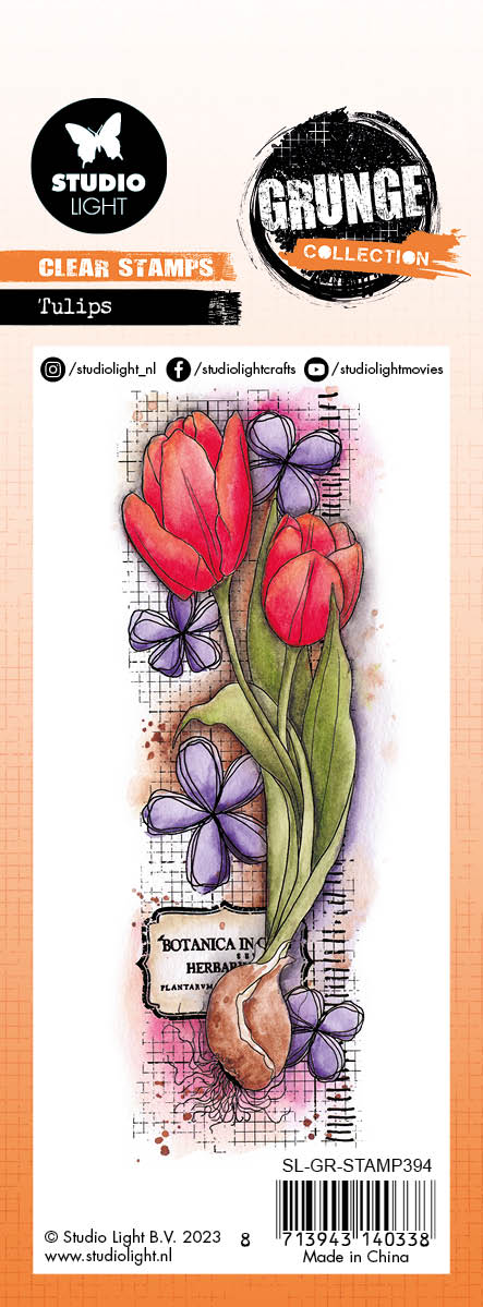 SL Clear Stamp Tulips Grunge Collection 45x140x3mm 1 PC nr.394-4