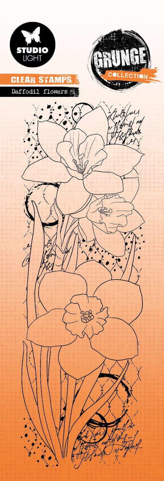 SL Clear Stamp Daffodil Flowers Grunge Collection 68x202x3mm 1 PC nr.396-1