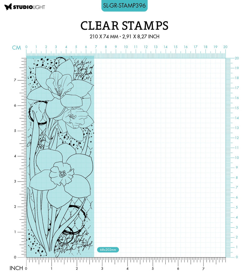 SL Clear Stamp Daffodil Flowers Grunge Collection 68x202x3mm 1 PC nr.396-2