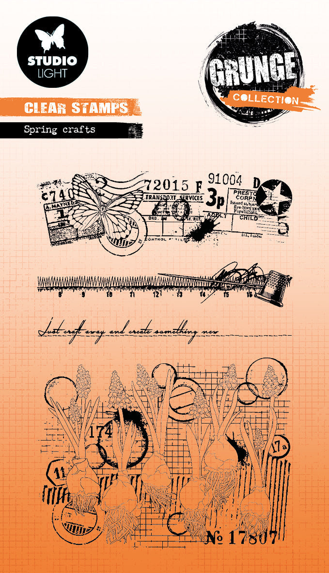 SL Clear Stamp Spring Crafts Grunge Collection 89x132x3mm 4 PC nr.398-1
