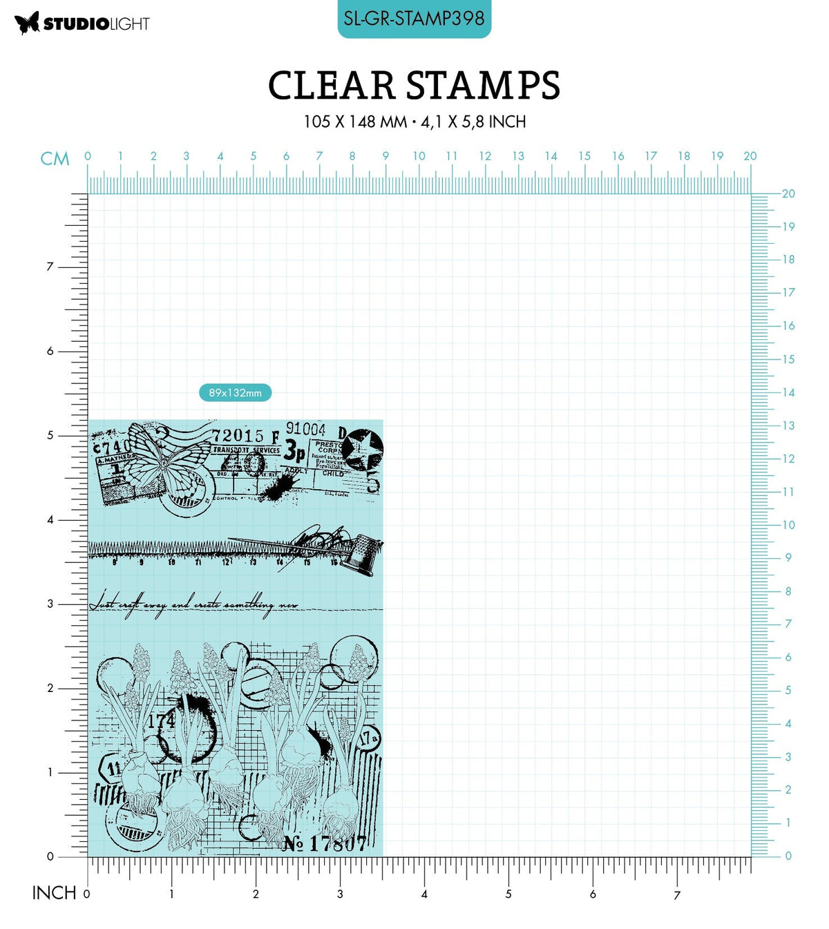 SL Clear Stamp Spring Crafts Grunge Collection 89x132x3mm 4 PC nr.398-2