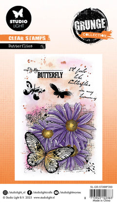 SL Clear Stamp Butterflies Grunge Collection 89x132x3mm 5 PC nr.399-3
