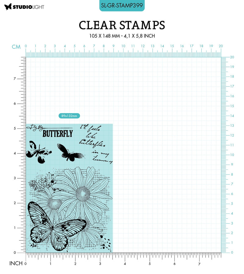 SL Clear Stamp Butterflies Grunge Collection 89x132x3mm 5 PC nr.399-2