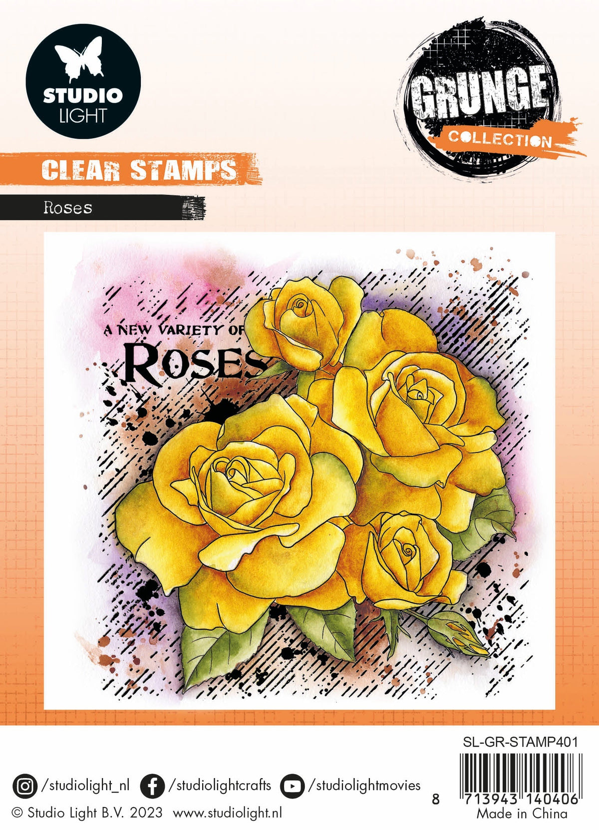 SL Clear Stamp Roses Grunge Collection 122x122x3mm 1 PC nr.401-4
