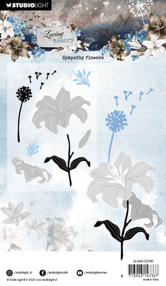 Matrices de découpe SL Fleurs de sympathie En souvenir affectueux 93x139x1mm 8 pièces réf. 740-5