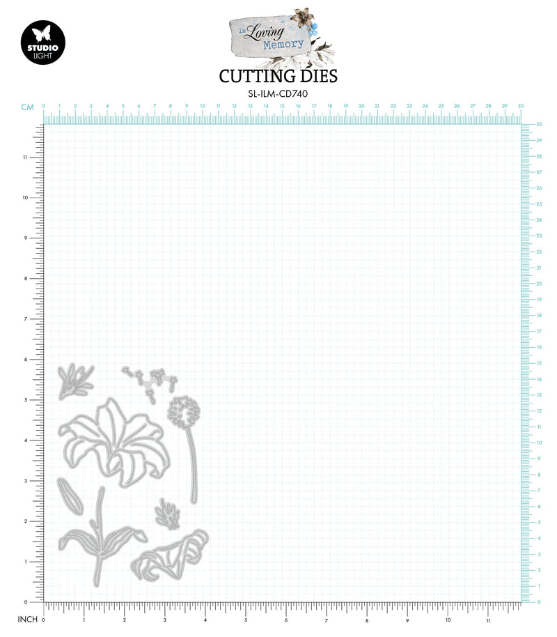 Matrices de découpe SL Fleurs de sympathie En souvenir affectueux 93x139x1mm 8 pièces réf. 740-2