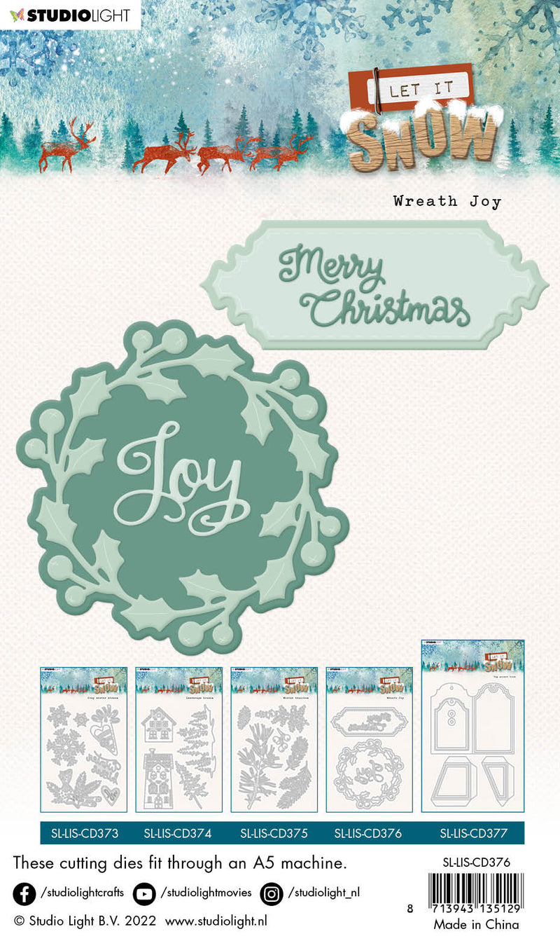 SL Cutting Dies Wreath Joy Let It Snow 107x140x1mm 6 PC nr.376-3