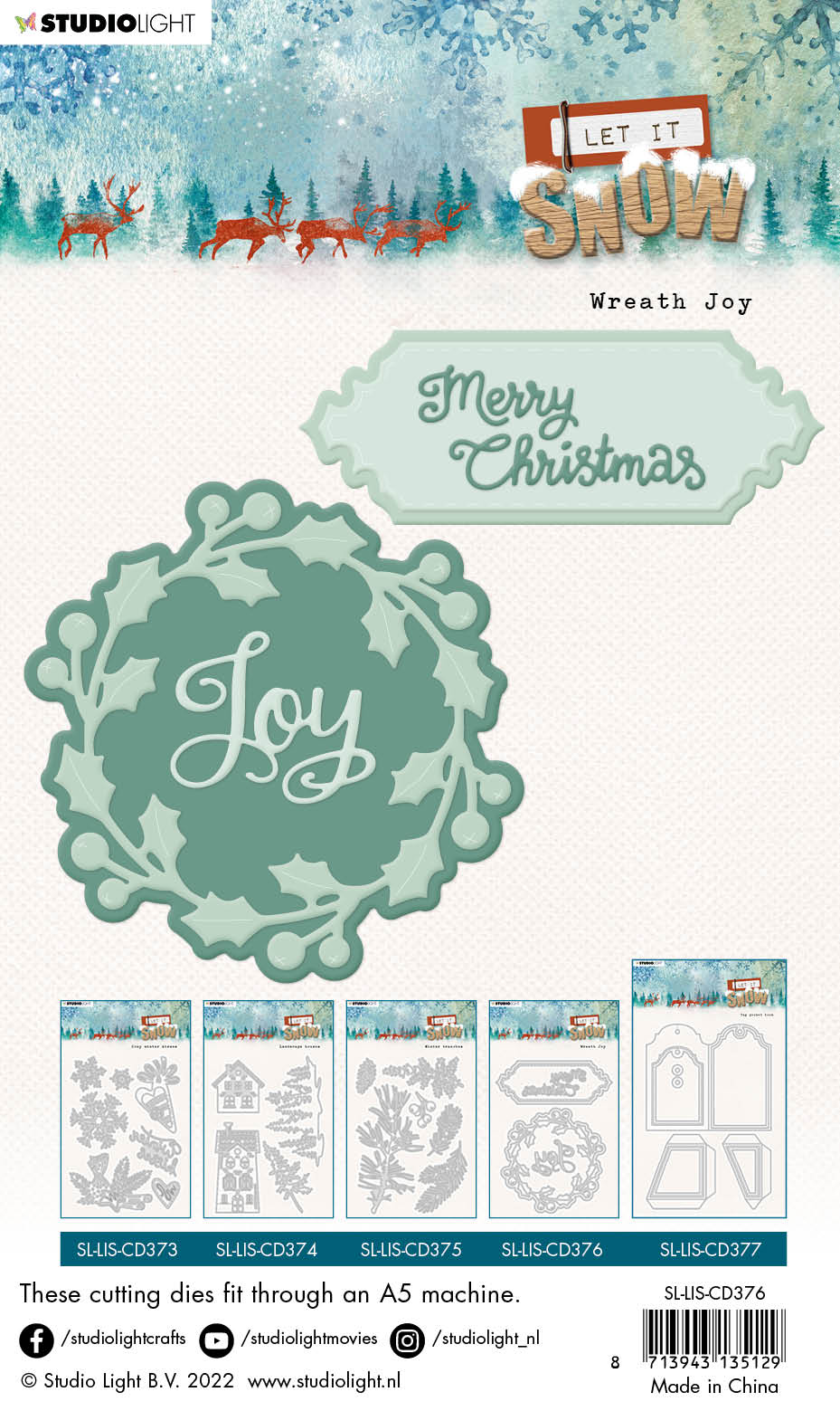 SL Cutting Dies Wreath Joy Let It Snow 107x140x1mm 6 PC nr.376-3
