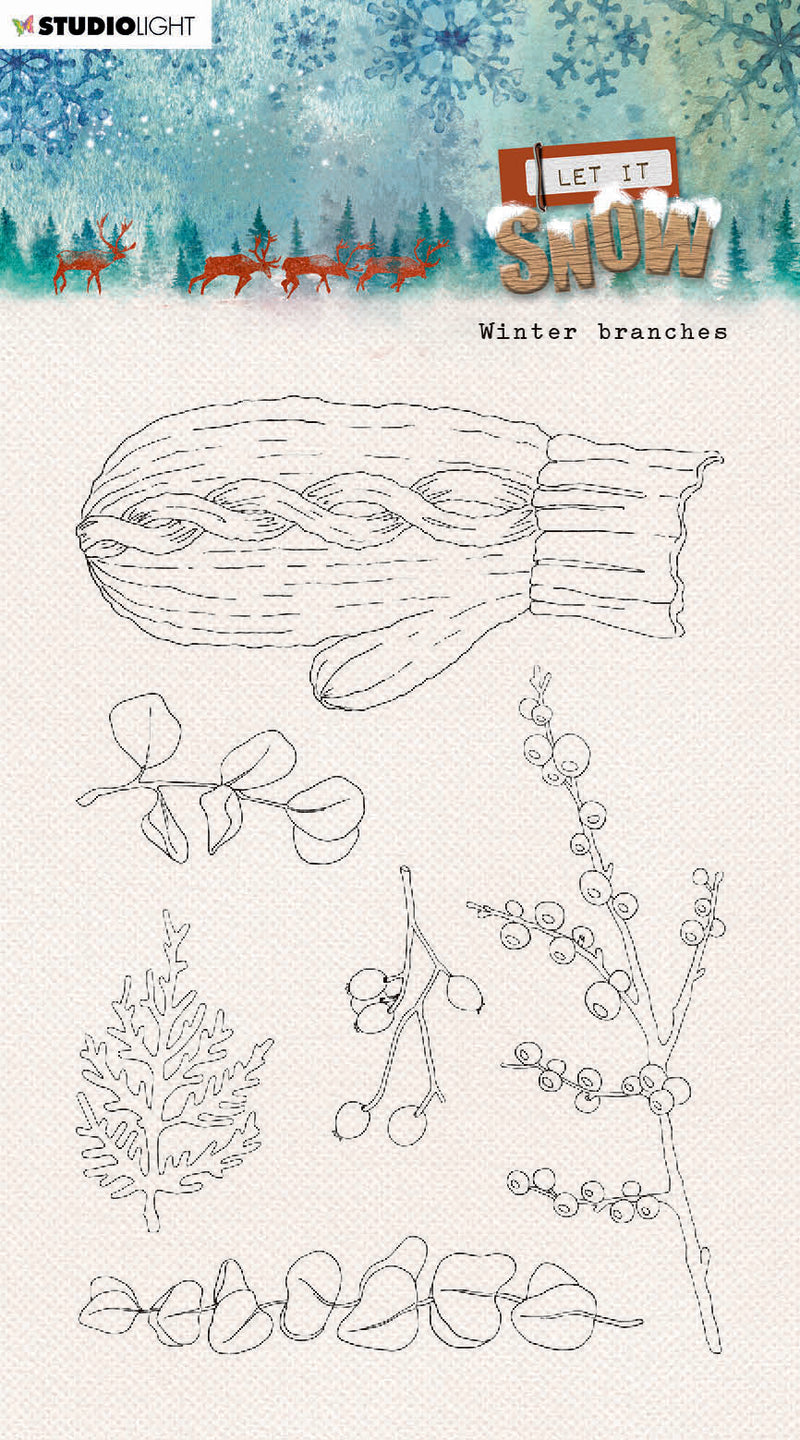 SL Clear Stamp Winter Branches Let It Snow 105x148x3mm 1 PC nr.263-1