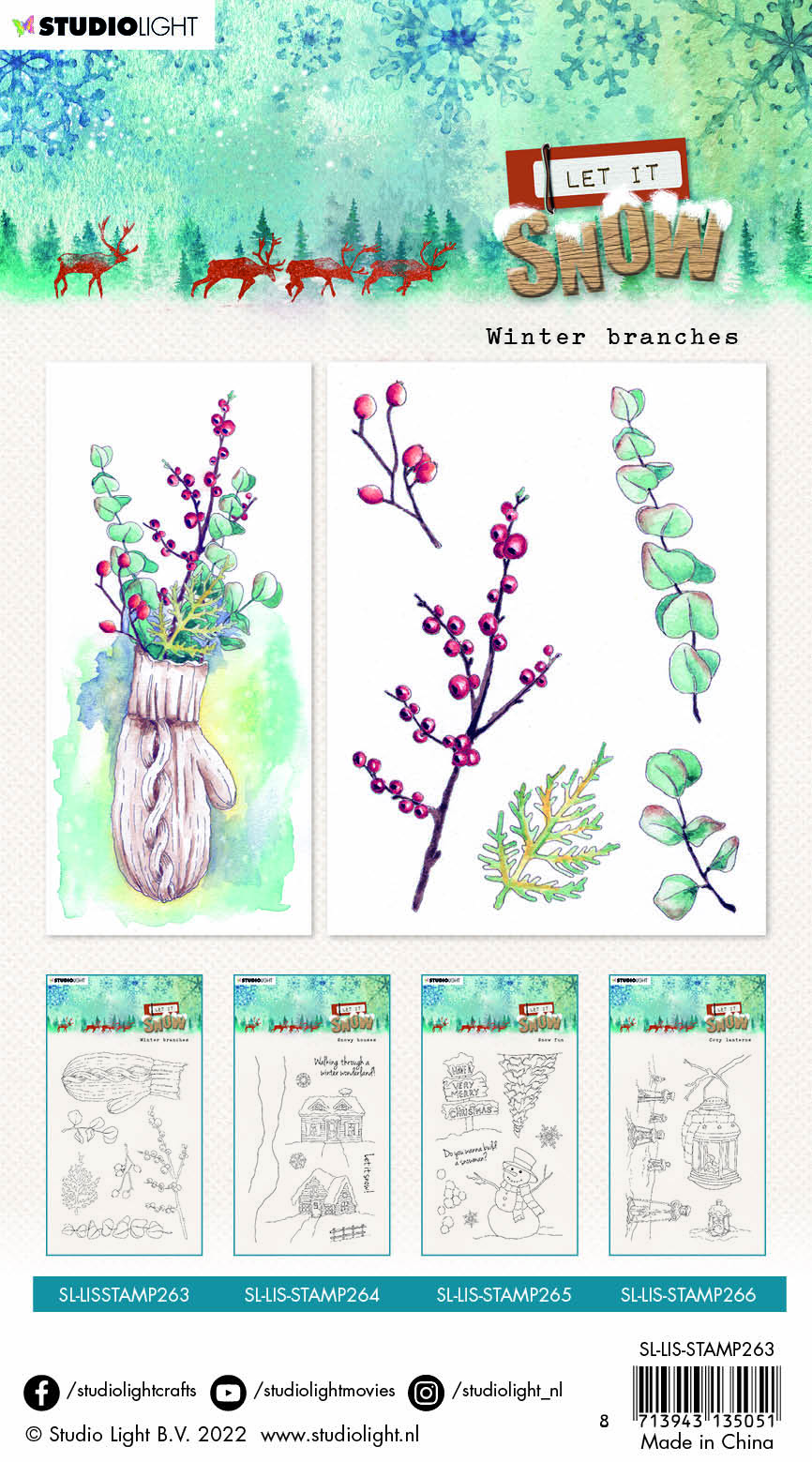 SL Clear Stamp Winter Branches Let It Snow 105x148x3mm 1 PC nr.263-2