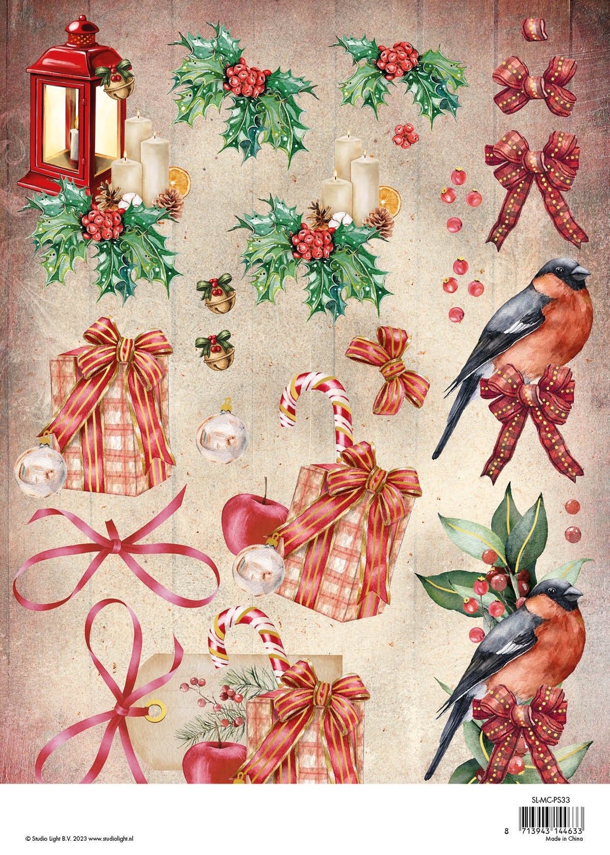 SL Paper Set 3D Cutting Sheets Magical Christmas 210x297x2mm 4 SH nr.33-3