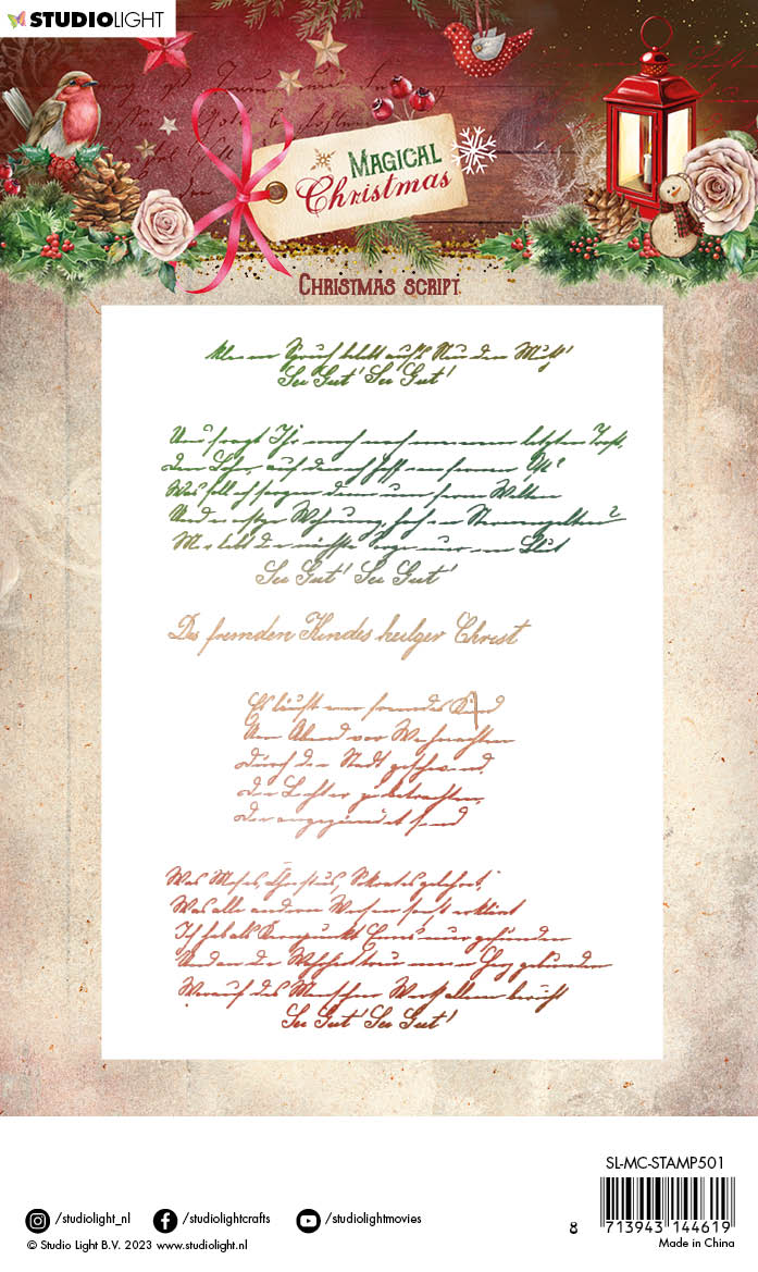 SL Clear Stamp Christmas Script Magical Christmas 87x129x3mm 1 PC nr.501-4