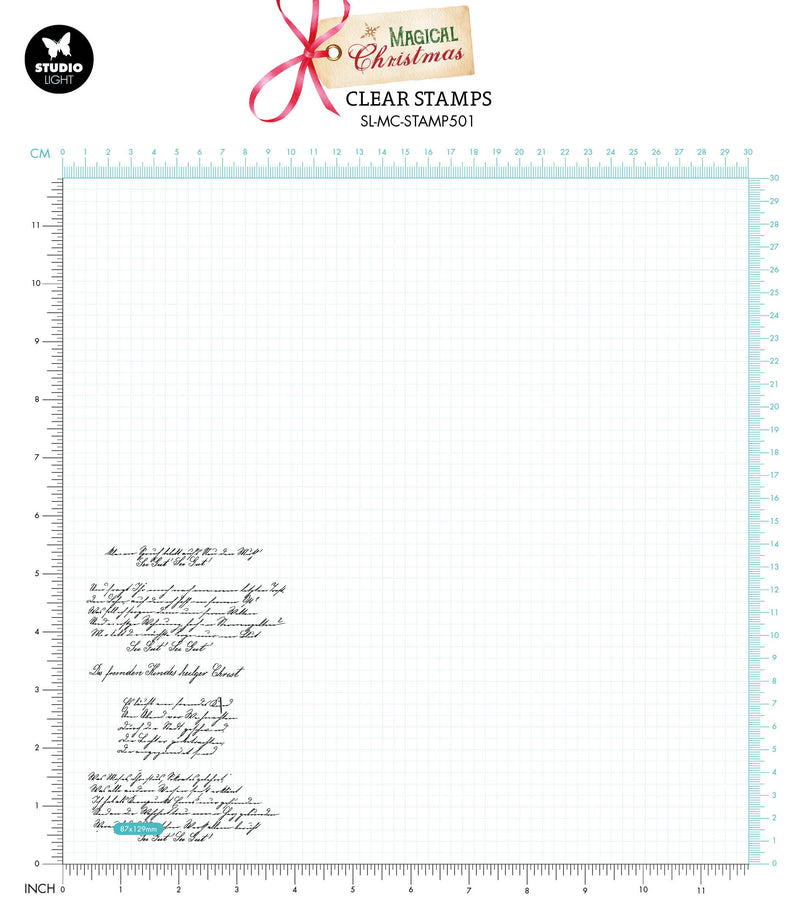 SL Clear Stamp Christmas Script Magical Christmas 87x129x3mm 1 PC nr.501-2