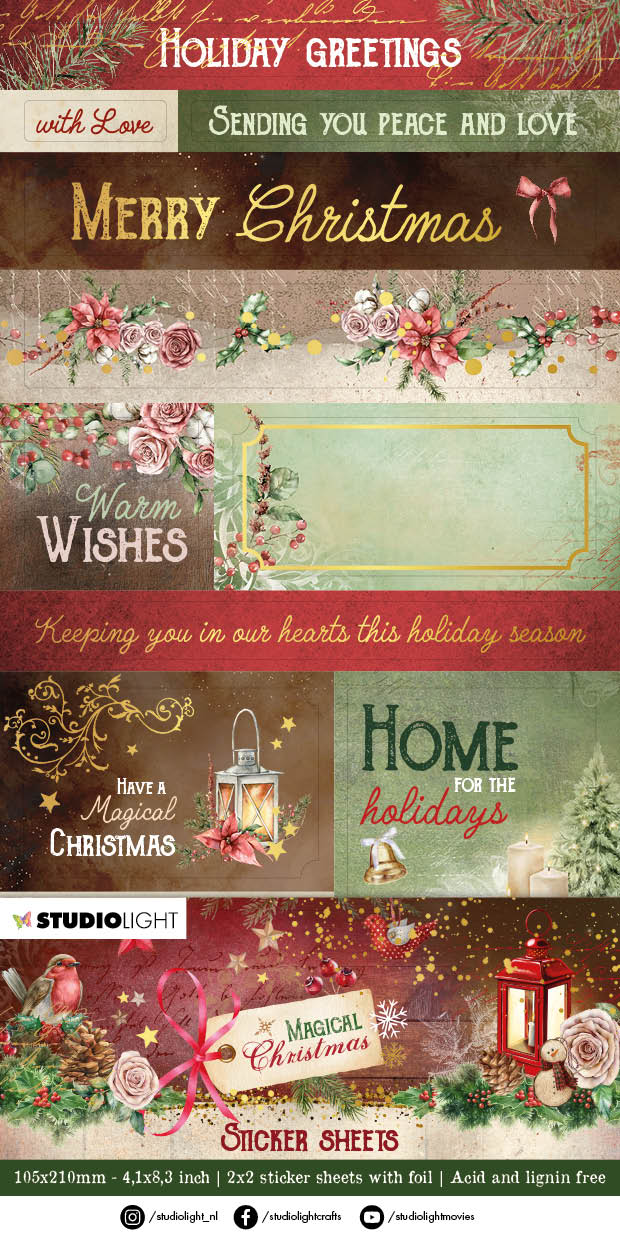 SL Sticker Sheets 2x2 Sheets Magical Christmas 105x210x2mm 4 SH nr.13-1