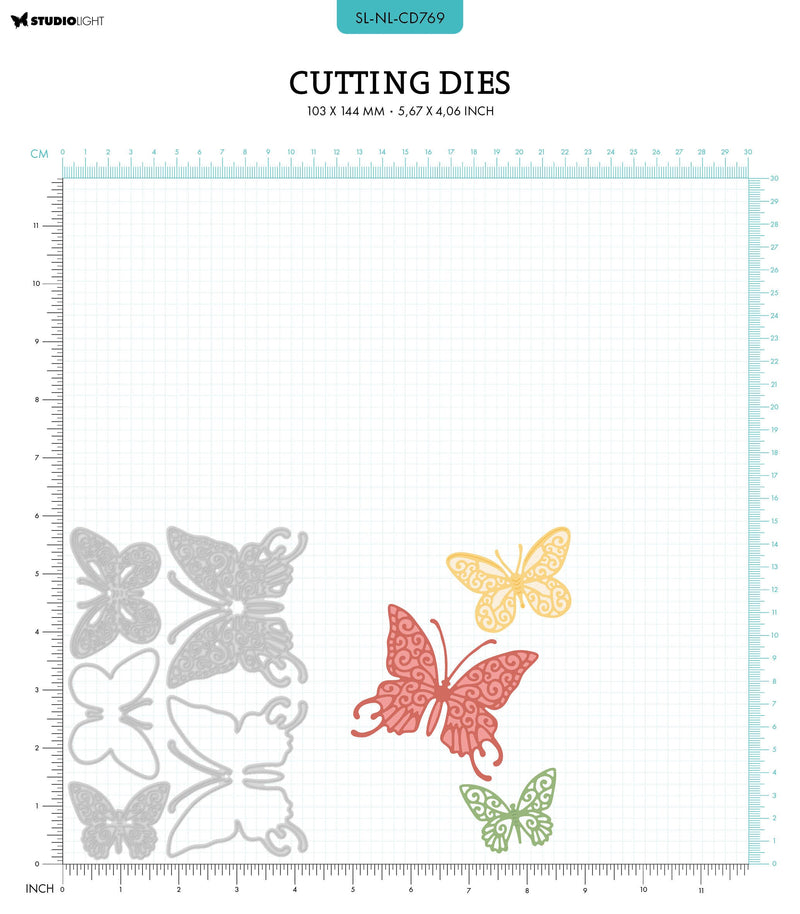 Troqueles de corte SL Mariposas Amante de la naturaleza 103x144x1mm 5 piezas n.º 769-2