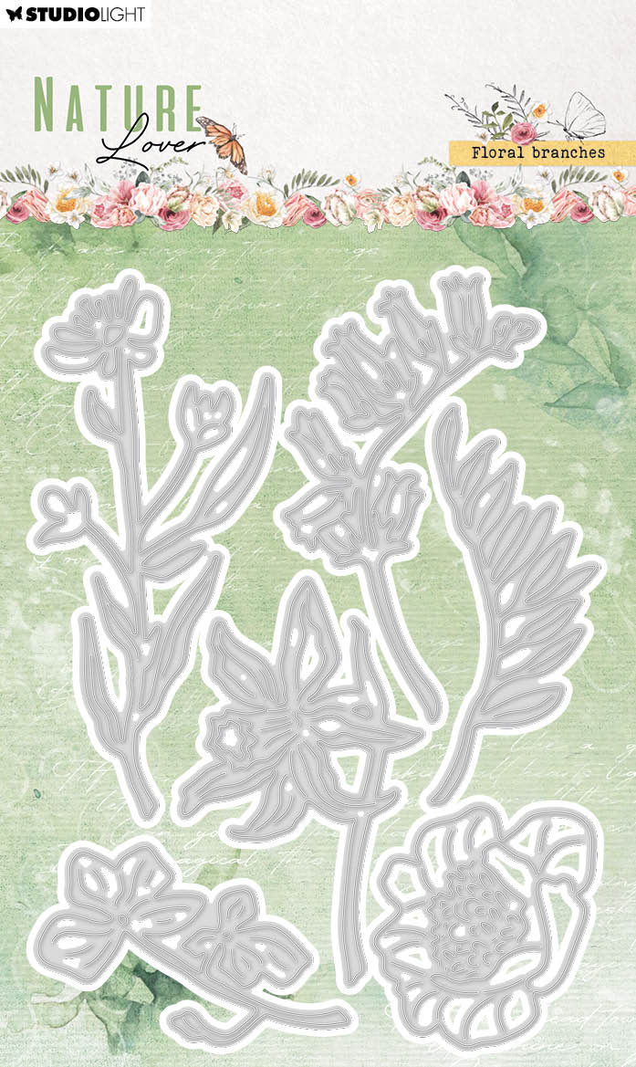 Matrices de découpe SL Branches fleuries Amoureux de la nature 103x142x1mm 6 pièces n°770-1