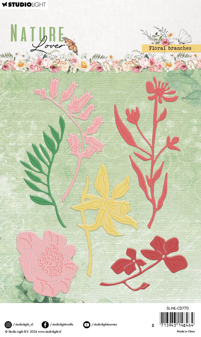 Matrices de découpe SL Branches fleuries Amoureux de la nature 103x142x1mm 6 pièces n°770-3