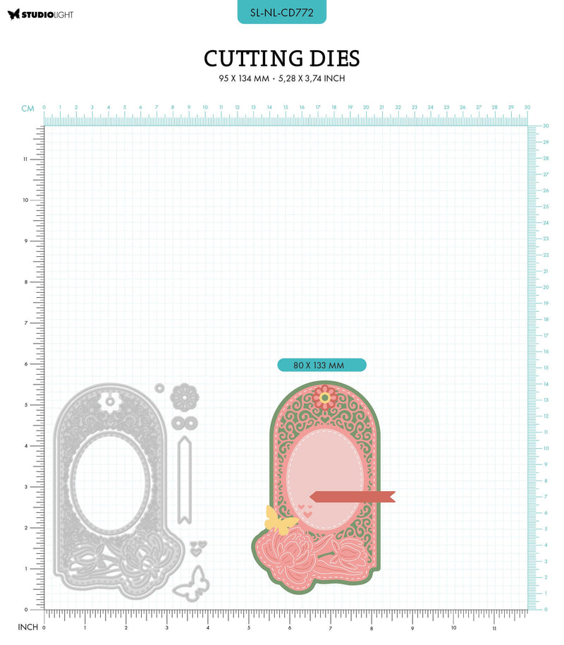 Troqueles de corte SL Peony Tag Nature Lover 95x134x1mm 9 pzas n.º 772-2