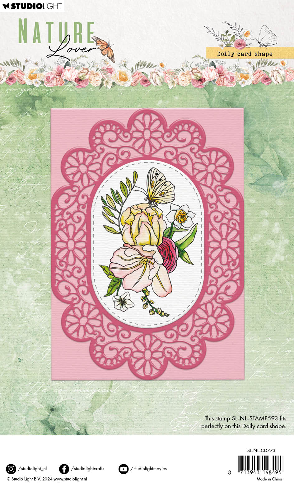 Matrices de découpe SL Pochoir forme de carte Amoureux de la nature 148x210x1mm 4 pièces n°773-3