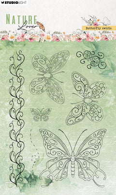 SL Tampons Transparents Papillons Tourbillons Amoureux de la Nature 99x139x3mm 7 PC réf.591-1