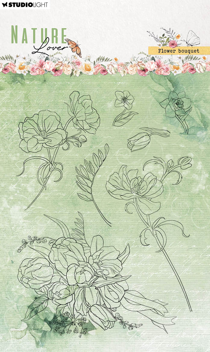 SL Tampons transparents Bouquet de fleurs Amoureux de la nature 99x139x3mm 7 PC nr.592-1