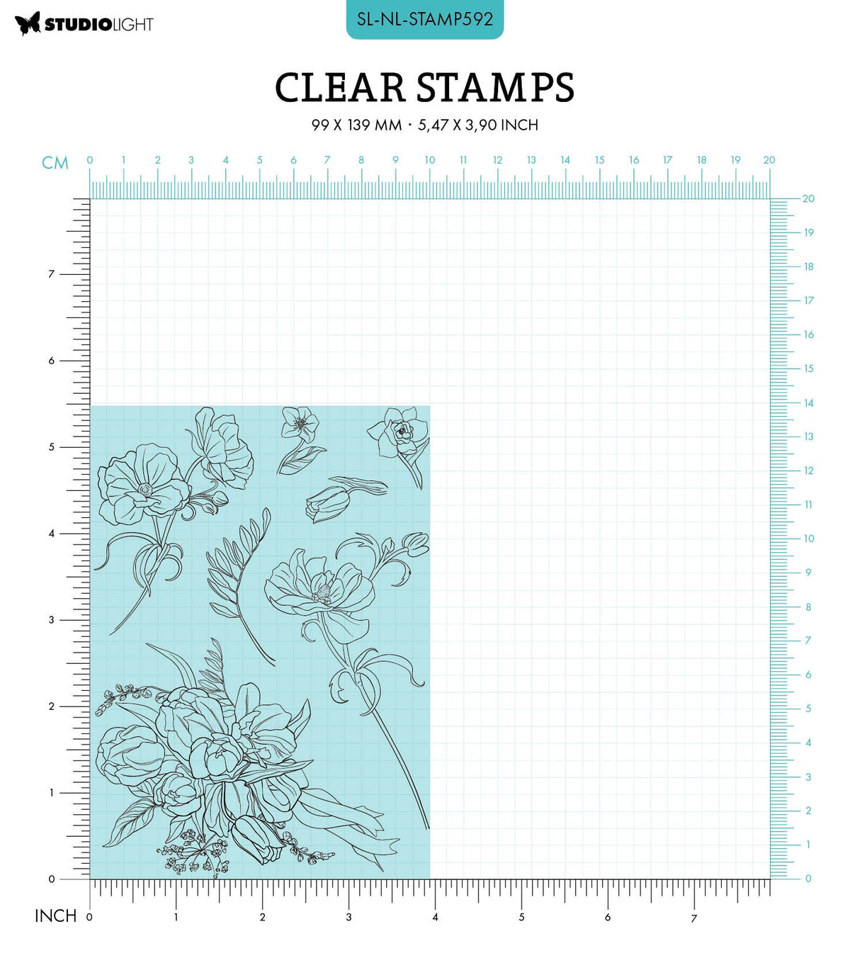 SL Tampons transparents Bouquet de fleurs Amoureux de la nature 99x139x3mm 7 PC nr.592-2