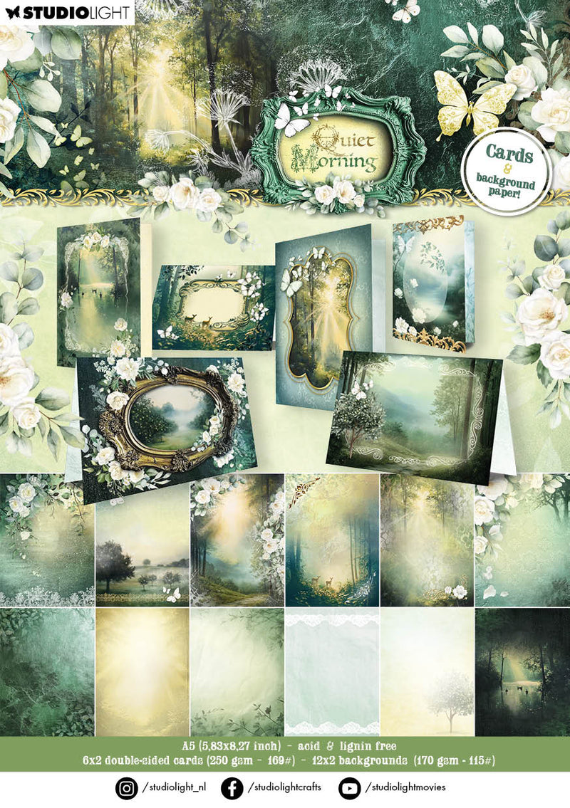 SL Designer Paper Pad Cards & Backgrounds Quiet Morning 148x210x11mm 36 Sheets-1